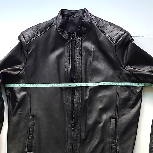 Men's Black Leather Jacket - Size 4XL - Picture 5 of 11